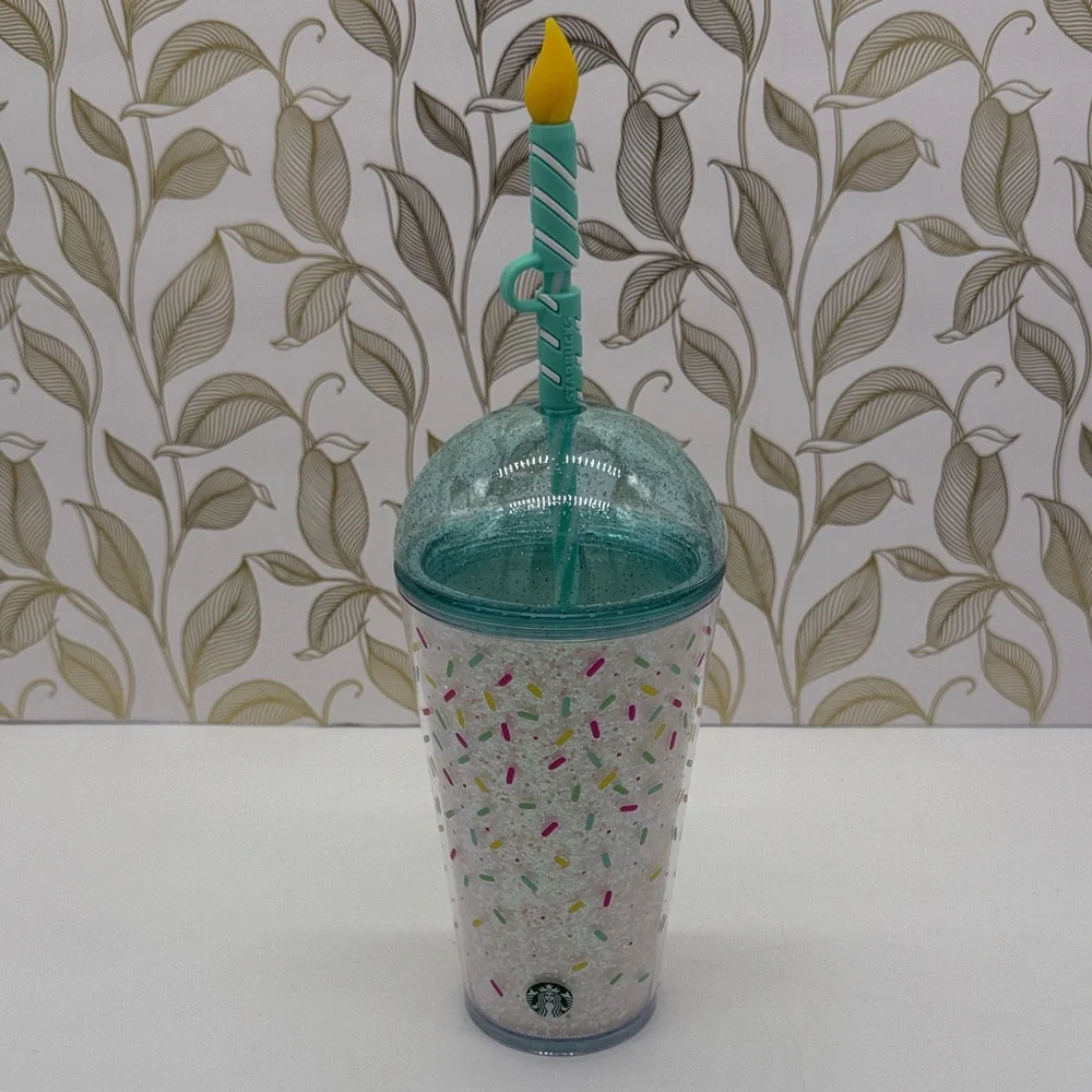 🎂 Starbucks 2025 Frappuccino Birthday Grande Cold Cup Tumbler w/ Candle NWT